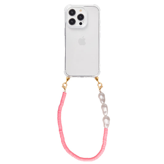 Phone case with pearl blossom cord