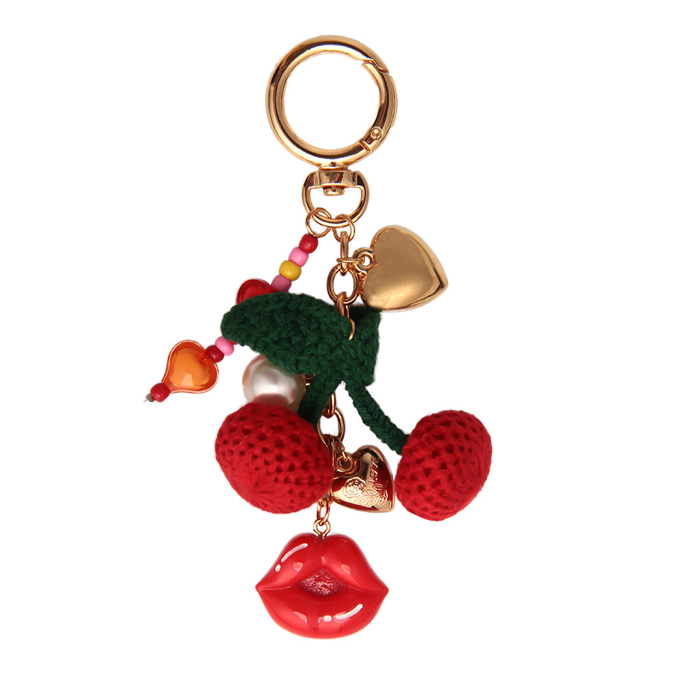 Cherry kiss bag charm