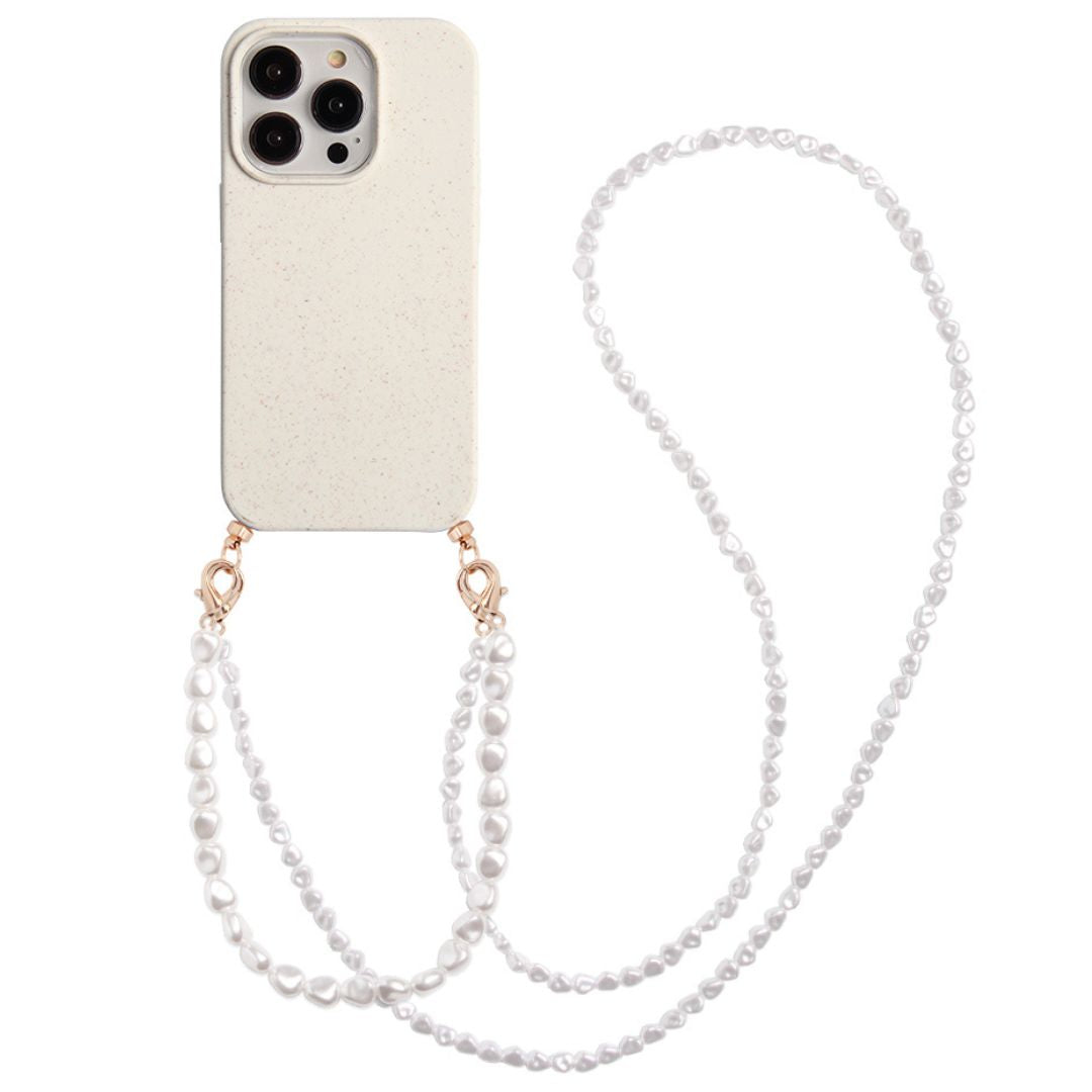 BIODEGRADABLE PHONE CASE WITH LONG & SHORT PEARL CORD