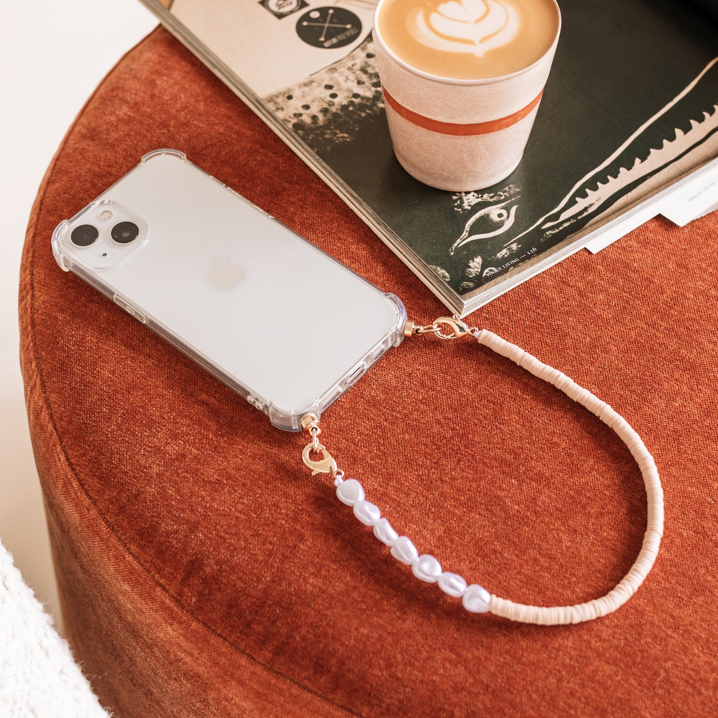 Phone case with peachy sunset cord