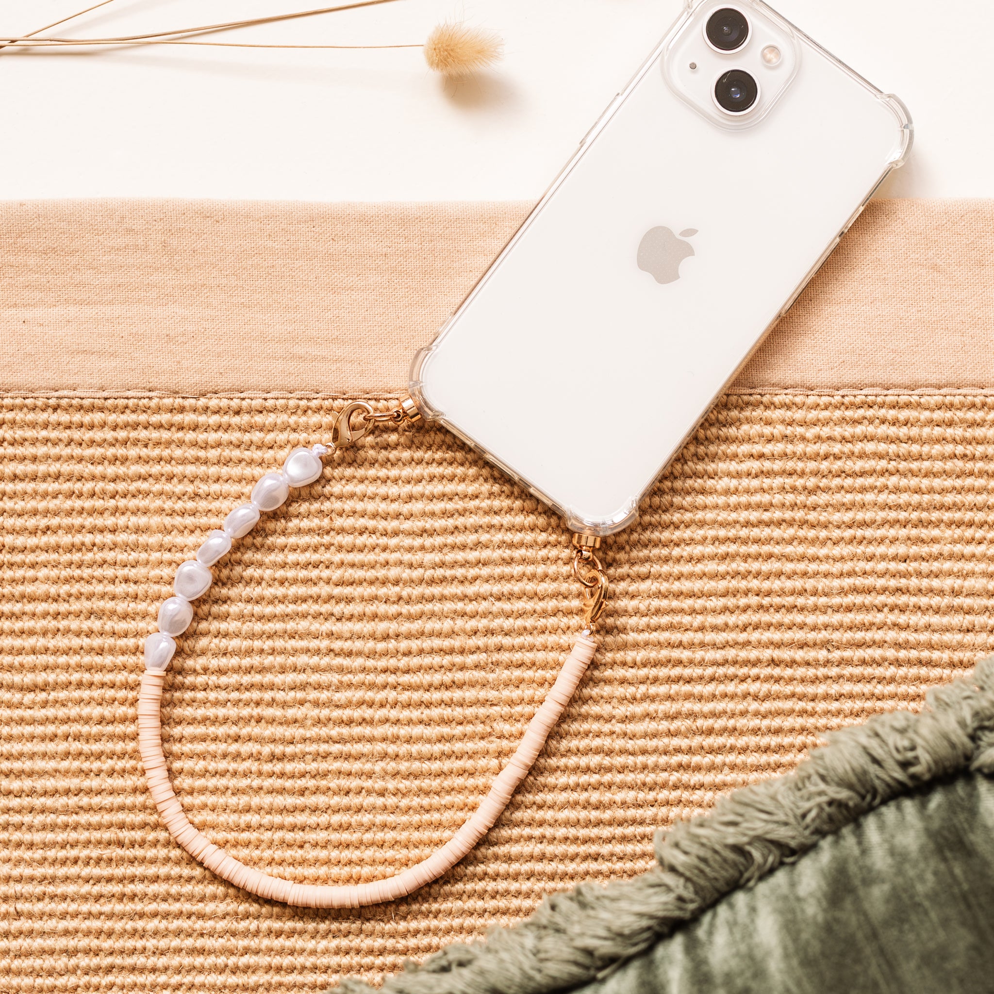 Phone case with peachy sunset cord