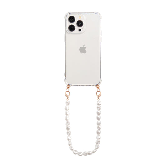 Phone case with pearl cord