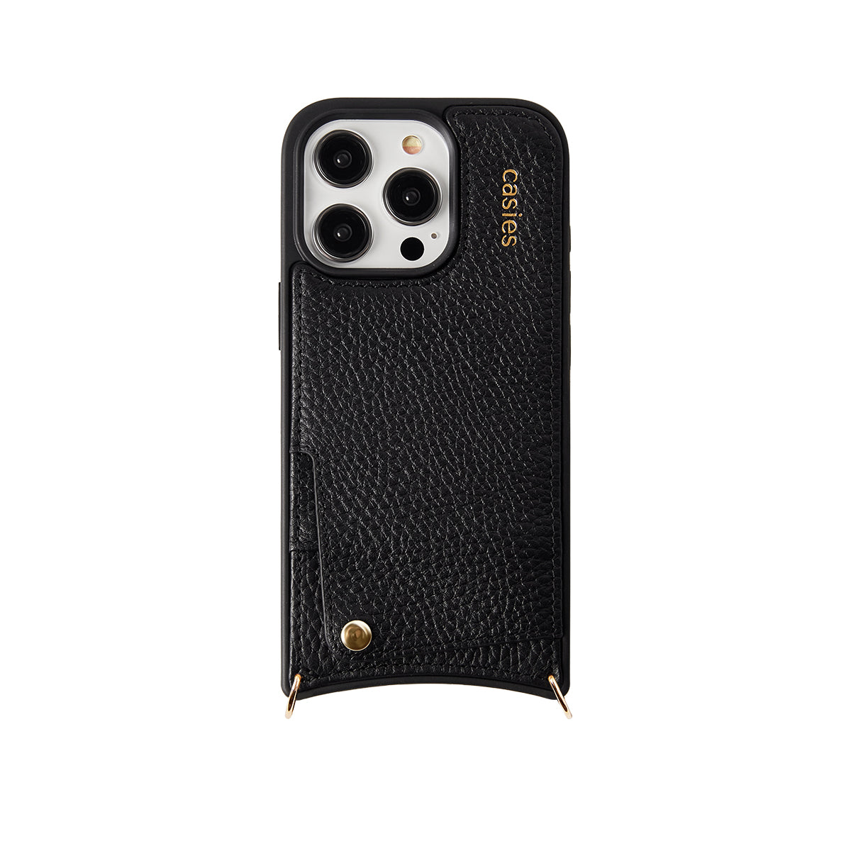 Leather phone case without cord - Black