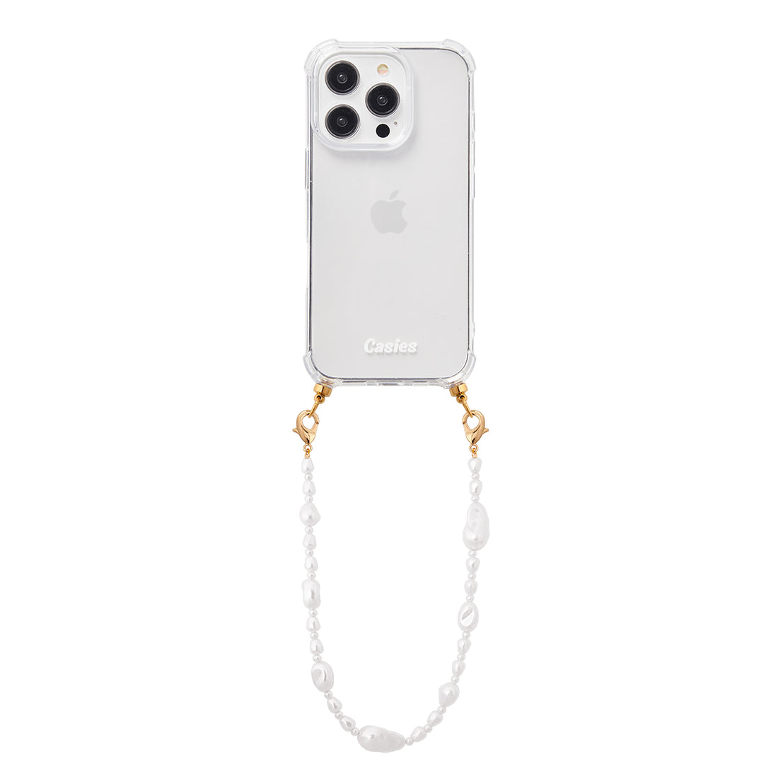 Phone case with icy pearl cord