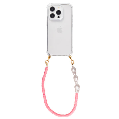 Phone case with pearl blossom cord