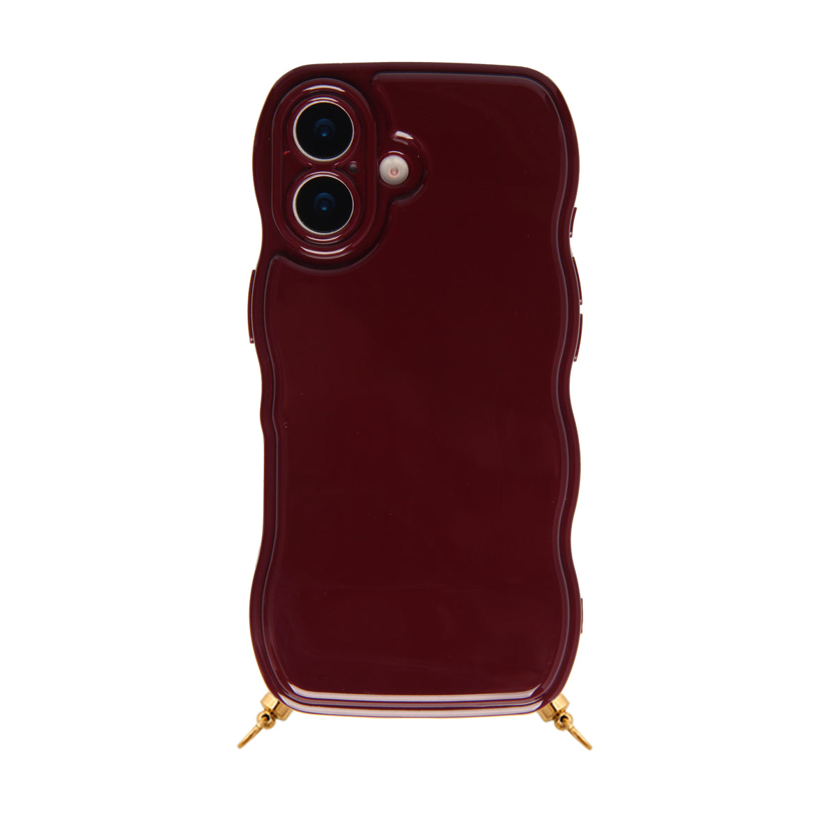 Burgundy red phone case with rings