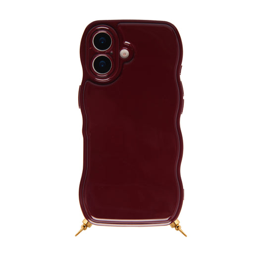 Burgundy red phone case with rings