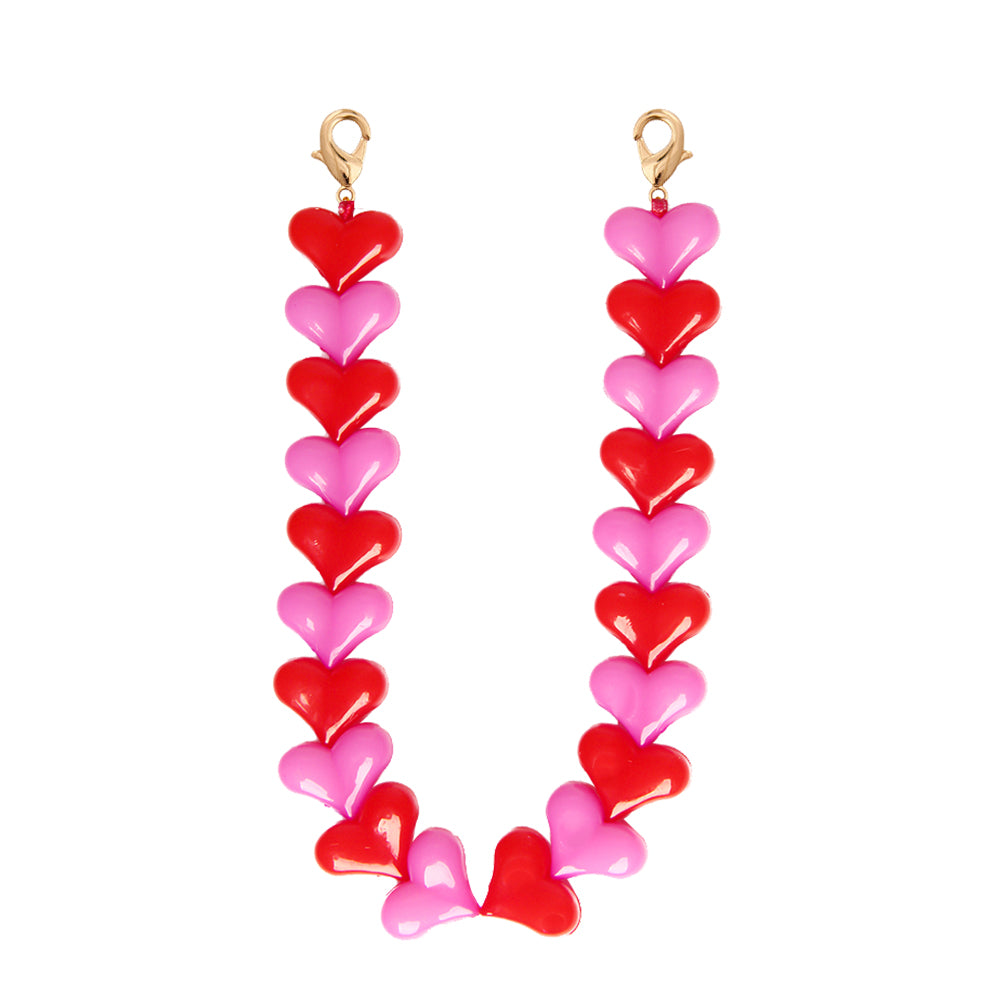 Pink & red hearts cord