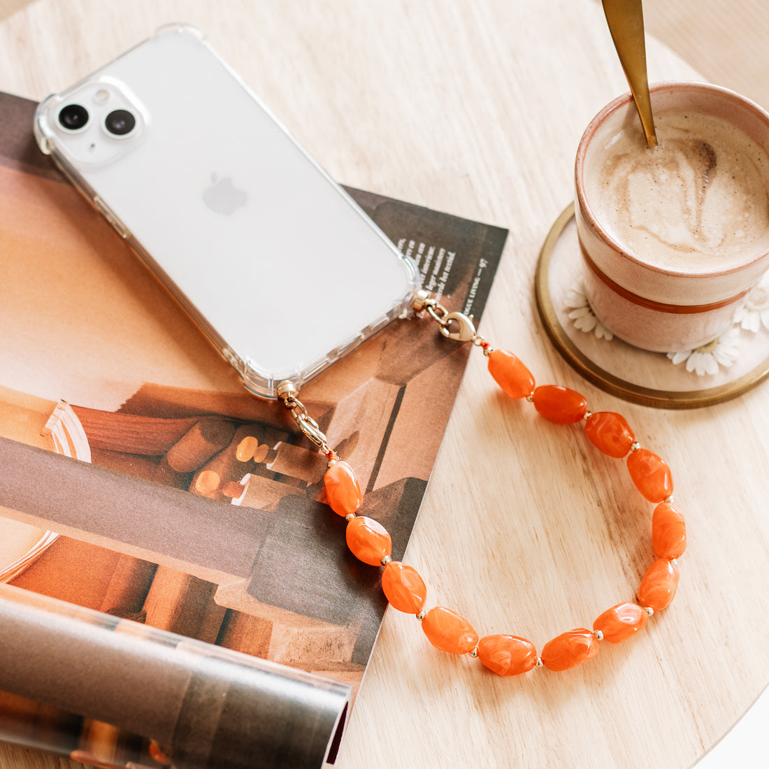 Phone case with honey glow cord