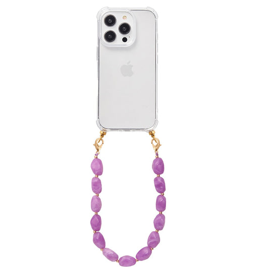 Phone case with lavender stone cord