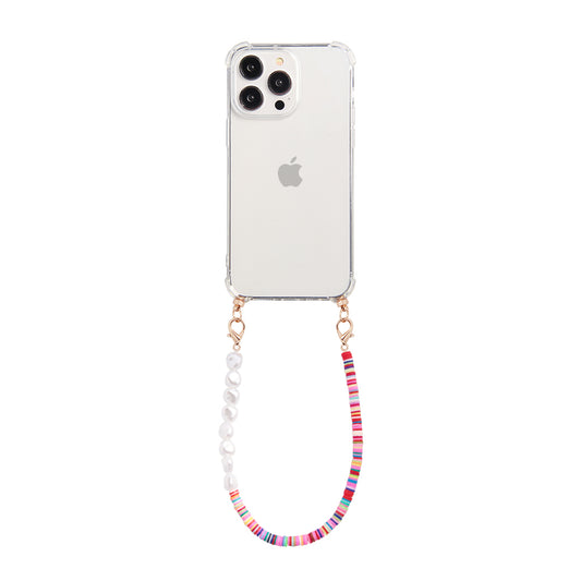 Phone case with candy & pearl cord